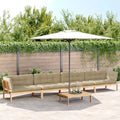 Modern Design Waterproof Fabric Outdoor Sofa Couch Patio Wooden Garden Furniture Outdoor 4 Pcs Sectional Sofa Corner Sofa Set