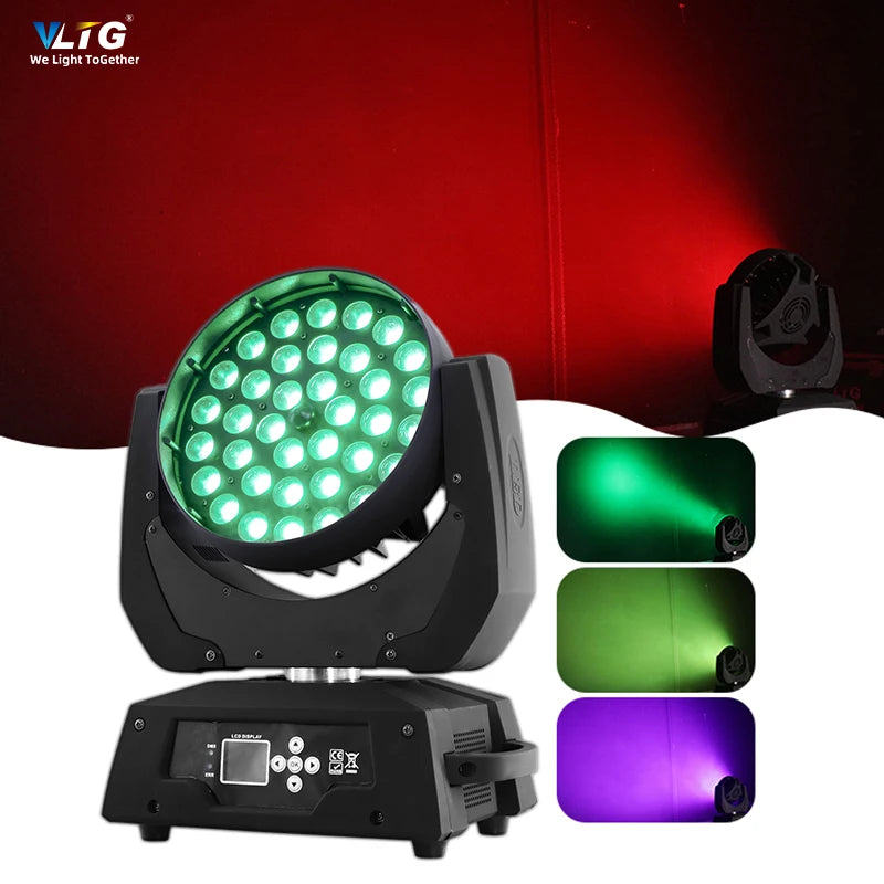 VLTG High Brightness LED 36*10W Zoom Moving Head Light Disco DJ RGBW 4In1 Moving Head Zoom Wash Stage Light