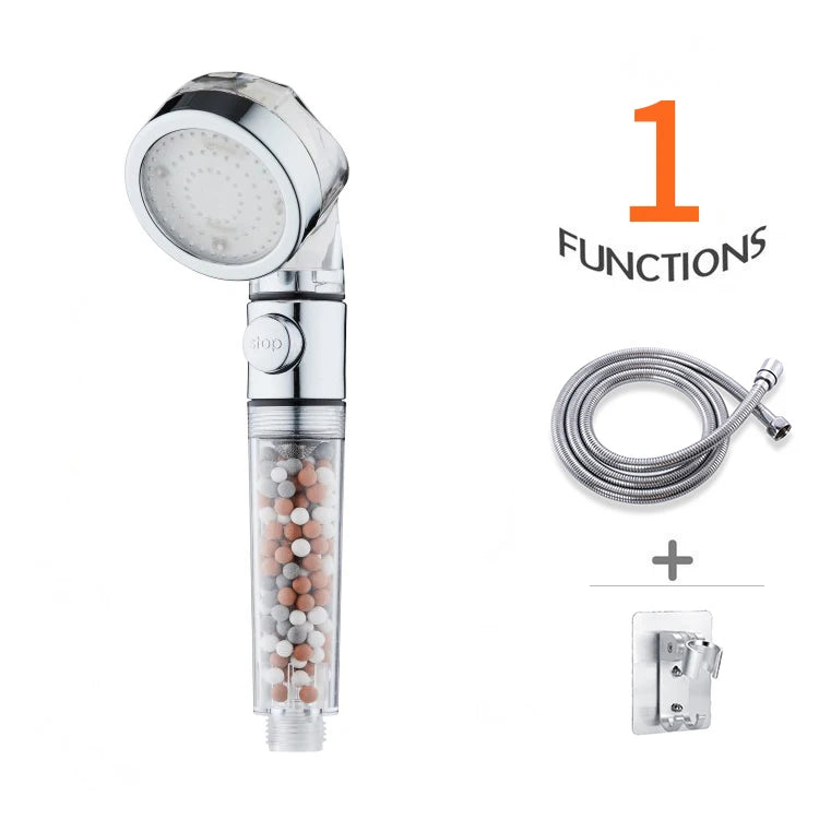 Modern Hot Sales Chrome Filter Hand Shower Kit with Diverter Shower Hose & Holder Easy Installation