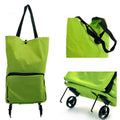 Customized Environmental Reusable Folding Supermarket Oxford Fabric Shopping Bag with Wheels Trolley Cart 3 Colors Medium Size