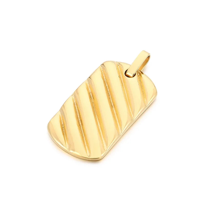 KALEN Polished Charm Fine Pendant Stainless Steel Casual Dogtag Fashion Jewelry Pendants for Men