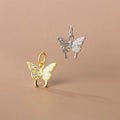 10mm Shiny 925 Sterling Silver Butterfly Charm CZ Micro Pave Pendant for Necklace Findings Supplies