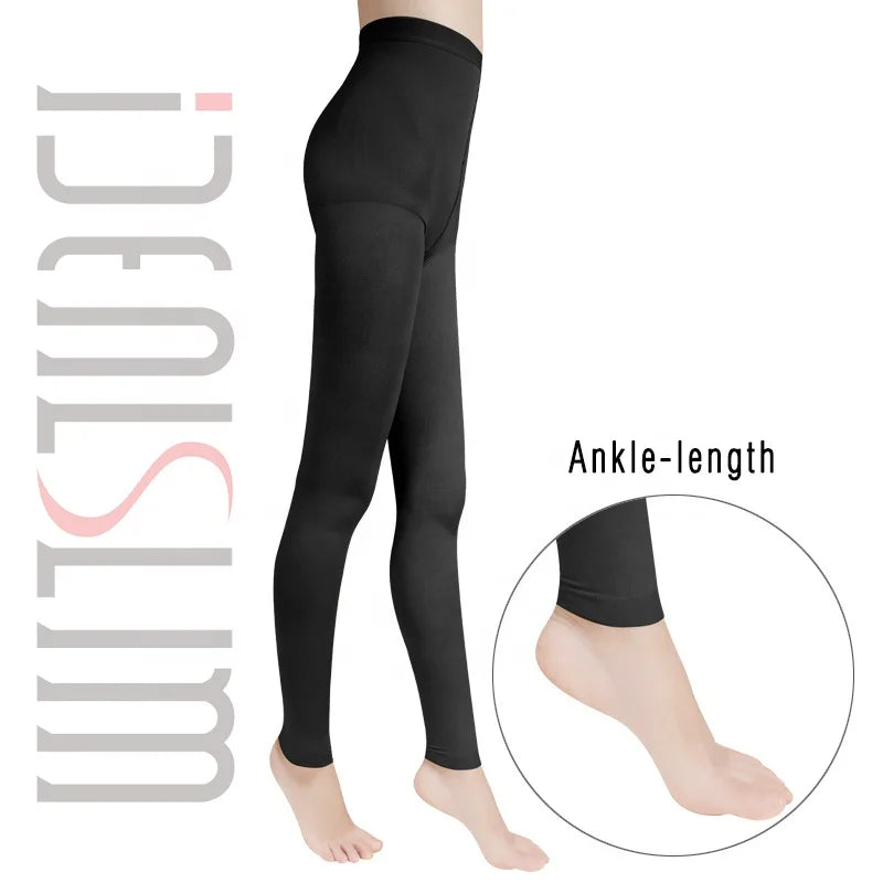 High Waist Stylish Compression Leggings Black Footless Tights Pantyhose
