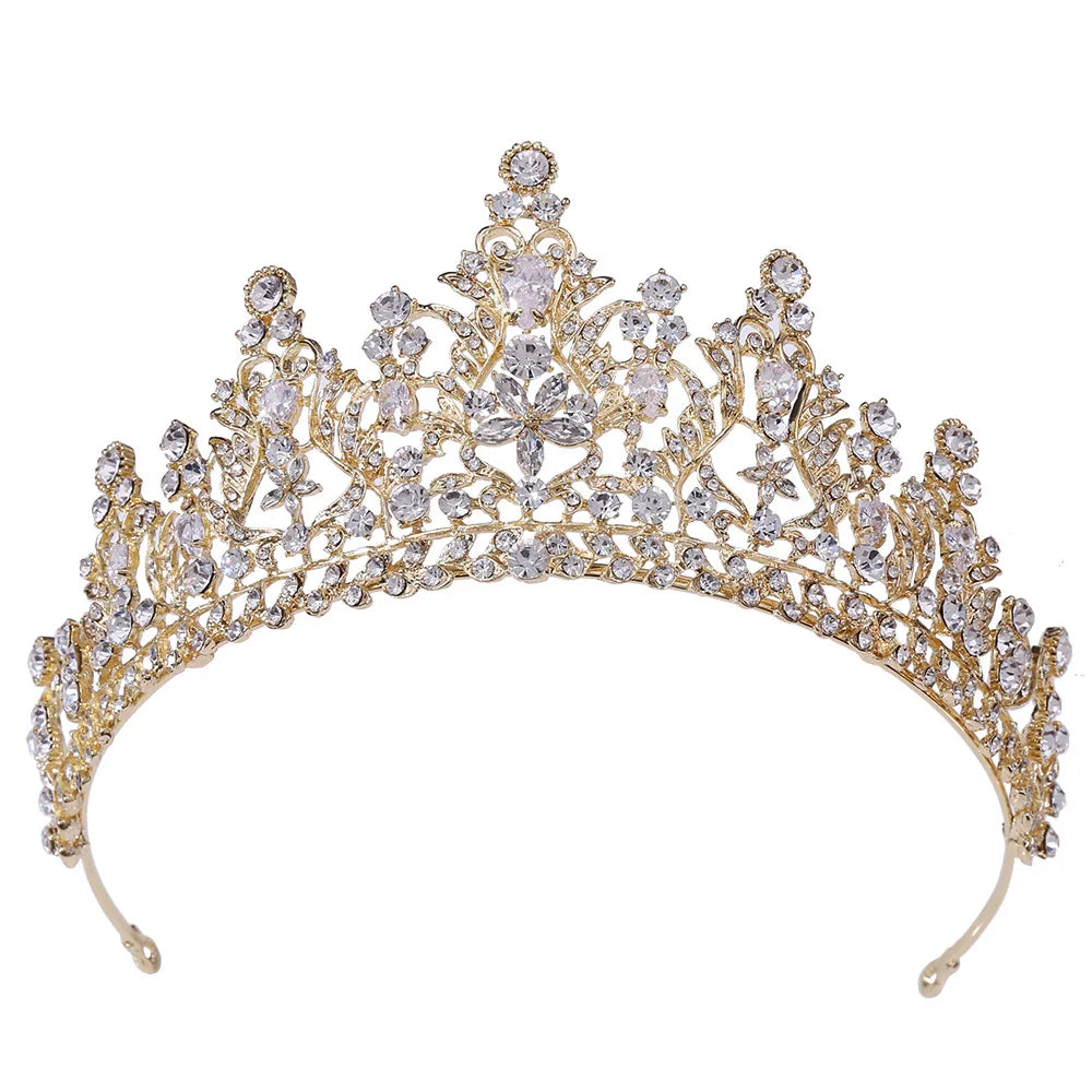 Bride Headdress Baroque Crystal Rhinestone Queen Hairband Crown Bridal Tiara Wedding Hair Accessories