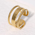 Beimai OEM Ring Women's Simple Retro Gold-plated Titanium Steel Open Ring