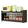 Kitchen Floor Type Metal Storage Rack Double Tiers Multifunction Hanging Cabinet for Dishes Seasoning Bottles Household Storage