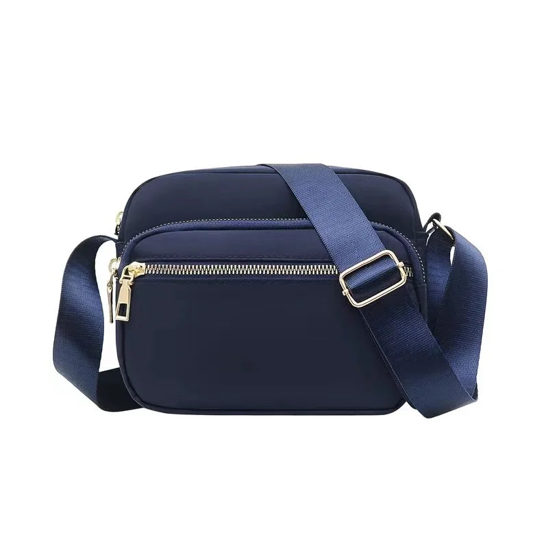 Custom Logo Printed Zipper Shoulder Bag Women's Classic Small Nylon Crossbody Bag Mobile Wallet Lightweight Messenger Bag