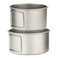 Portable Ultralight Titanium Tableware Set 3mm Thick Bowl Pan Plate Dish with Carry Bag for Outdoor Camping Cookware