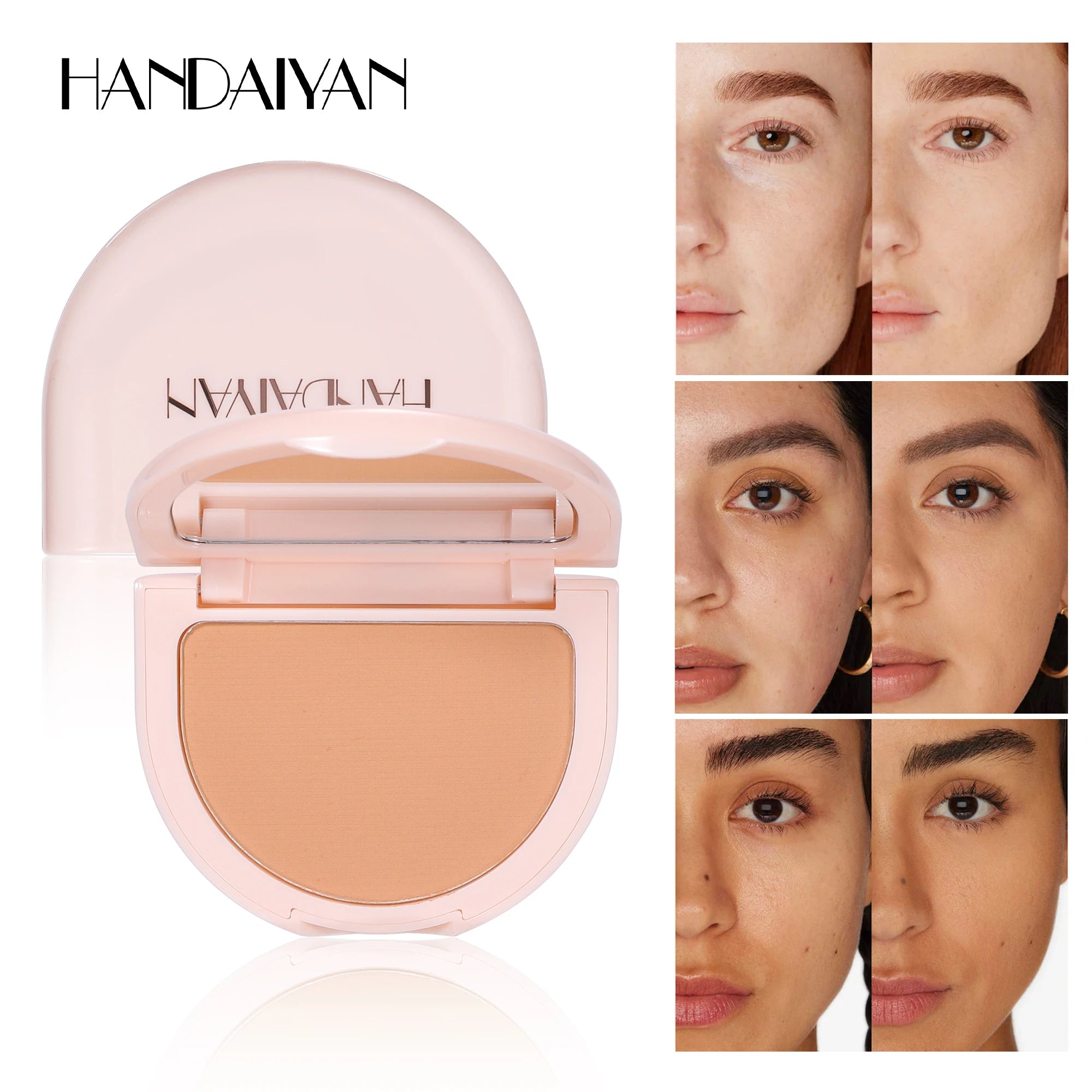 HANDAIYAN Tinted Pressed Finishing Powder Invisible Pore Natural Matte Foundation Compact Powder Concealer