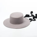 X1235 Unisex Wool Felt Hat 100% Adult Woolen Wide Brim Flat Top Cap Black Casual Style Soft Breathable