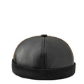 Unisex New Stylish Beanies Caps PU Leather Paisley Print Warm Docker Hat Sailor Hat Brimless Baseball Hats Adjustable