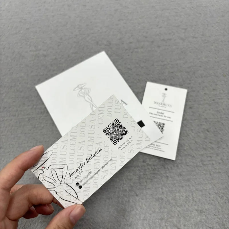 Print Double-sided Colored Business Cards With Logo Greeting Cards Custom Printing Thank You Cards for Clothing Brand