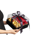 Transparent Luxury Square Rose Chocolate Display Square Gift Box Acrylic Flower Box With Ribbon