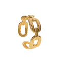 Beimai OEM Ring 18k Gold Plated Stainless Steel Simple Chain Women's Adjustable Opening Ring