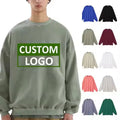 Manufacture Sublimation Streetwear Fleece Oversize Polyester Pullover Crew Neck Unisex Puff Printing Men's Sweatshirt