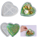 Crystal Drip Gel Love Dew Plate Mold Heart Shaped Water Drop Pattern Tray Plate Fruit Tray Storage Box Silicone Mold