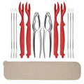 Lobster Sheller Knives Crab Leg Forks Picks Steel Lobster Crackers and Picks Set 12 Pcs Crab Nut Crackers and Seafood Tools
