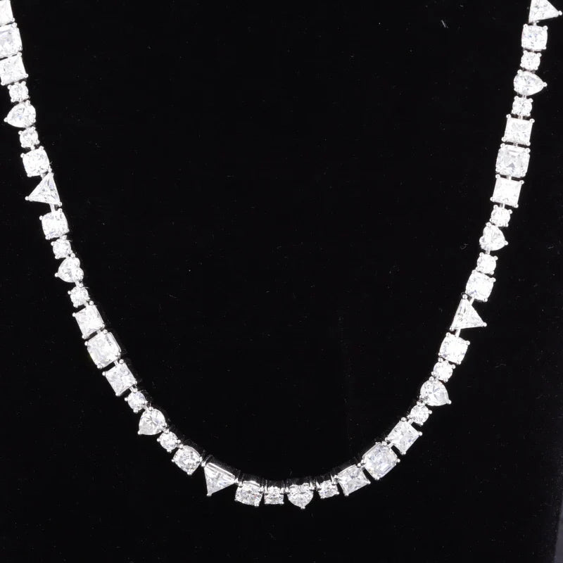 Fine Jewelry Different Shape Moissanite Diamond Chain Gra Vvs Moissanite Tennis Necklace