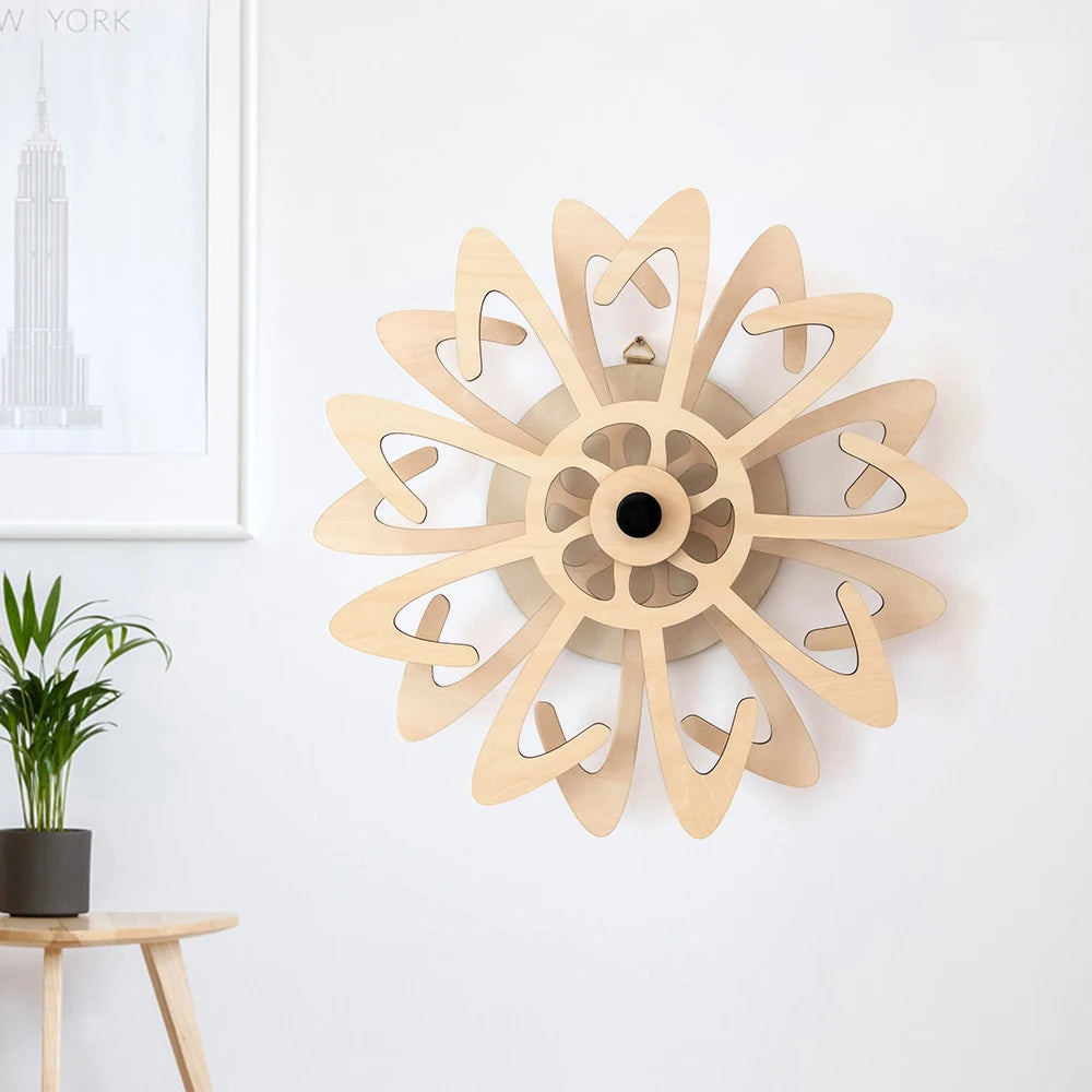 Creativity Handmade Wooden Windmill Ornaments 3D Rotating Infinity Kinetic Energy Sculpture for Wall Decor Art
