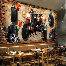 Customized Sizes Industrial car wallpaper 3d 5d 8d diamonds mural print for restaurant wall decor