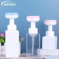 Instock Cosmetic Bottle 250/450/500ml Hand Wash Soap Dispenser with Flower Shape Facial Cleanser Foam Pump Bottles