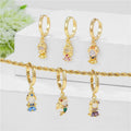 SP New Arrival Princess Jewelry 18K Gold Plated Zircon Rhinestone Charater Princess Drop Earrings