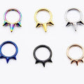 Evorte 316L Stainless Steel Spiral Nose Septum Eyebrow Ring Cones Piercing Jewelry Nose Hoop Ring Trendy 24K Gold Plated Women