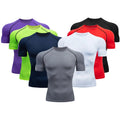 Men's Elastic Gym TShirt Quick Dry Sport Shirts 90 Polyester 10 Spandex Short Sleeve Compression Tee Custom Logo Workout T Shirt