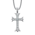 New Unique Hip Hop Design Stainless Steel Cross CZ Pendant Necklace Men Fashion Jewelry