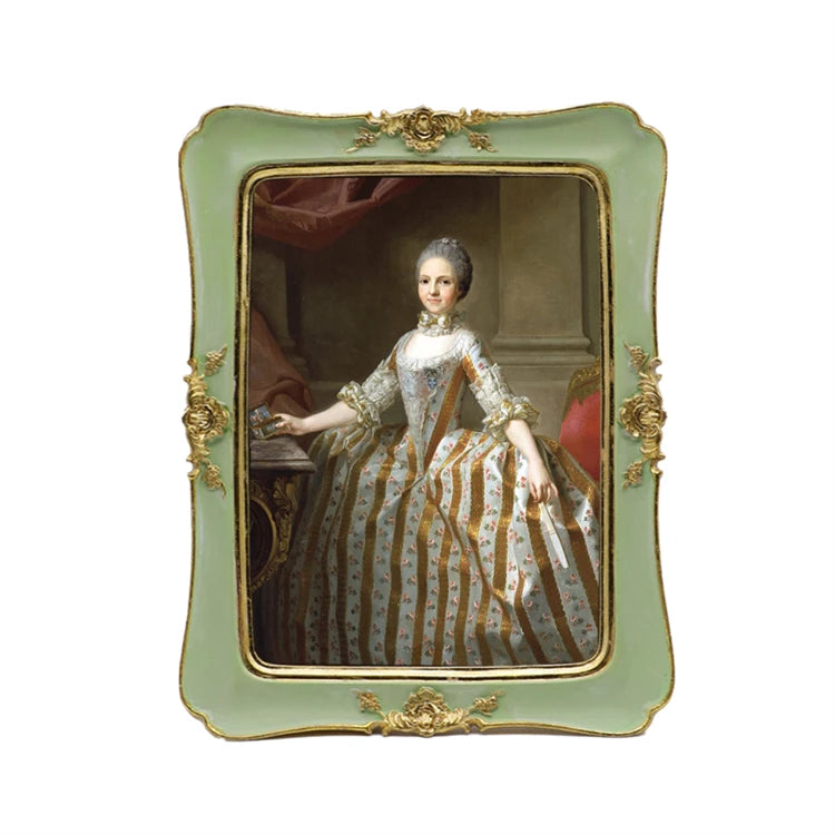 High Quality Vintage European Antique Green Picture Frame Resin Photo Frame Tabletop and Wall Decor European Home Ornaments