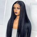 Wholesale Natural Virgin Mink Brazilian Human Hair Extensions Long Black Lace Front Wig with Straight Deep Wave Styles for Women
