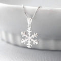 CAOSHI Minimalist Box Chain Necklace Silver Color Plated Brass Jewelry Christmas Snowflake Cute Pendant Necklace for Women Girls