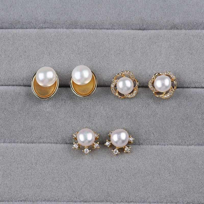 Wholesale Cheap Design White Button Pearl Earring for Women Earrings