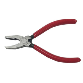 6'' DIY Industrial Grade Wide-Mouth Flat Head Stainless Steel Serrated Cutting Glass Cutter Pliers Soft Grip Plastic Handle Blue