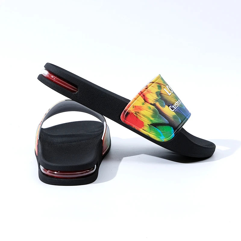 Direct Factory Sale Custom Air Cushion Beach Sandals and Slippers Fashion Design for Couples PVC Insole
