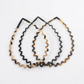 Midairy ODM OEM Factory Wholesale High Wavy Tortoise Acetate Headband None Slip Zig Zag Head Band with Teeth 4715