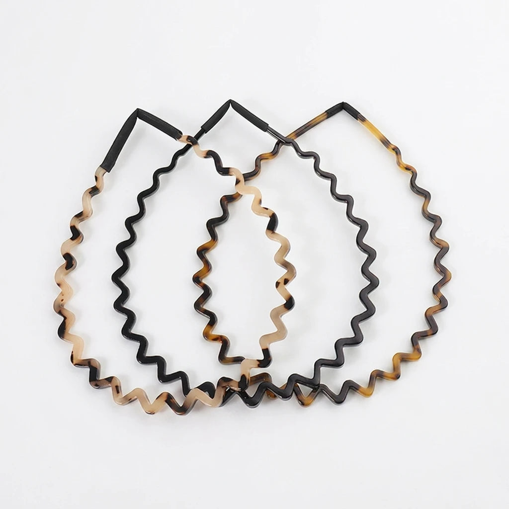 Midairy ODM OEM Factory Wholesale High Wavy Tortoise Acetate Headband None Slip Zig Zag Head Band with Teeth 4715