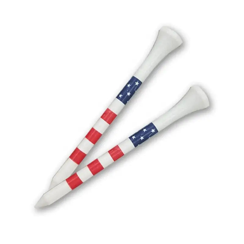 Custom Logo 70mm 2-3/4 American Flag Bamboo Golf Tees Manufacturer of Golf Pegs and Tees