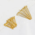 Jewelry 9 Word Eye Pins 18K Gold Plating Eye Head Pins Beading Pin Preserving Color Brass for Jewelry Making