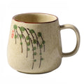Retro Tea Cup Ceramic Coffee Mug With Custom Logo and Saucers Set Bubble Milk Turkish Glass Boba in Frosted Print
