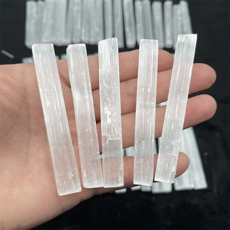 Natural Raw Crystal Selenite Stick Wand Rough Stone 8-10 CM Selenite