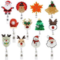 Nursing Accessories Christmas Tree Elk Snowman Retractable Holiday Badge Reel for Nurse Gift
