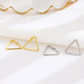 Fashion 925 sterling silver hollow geometric triangle shape simple hypoallergenic stud earrings for women