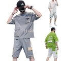 2023 Men's Two-Piece Fleece Sweat Suit Casual Shorts Sets with Short Sleeves Winter Tracksuit Trend Quick Dry Letter Print