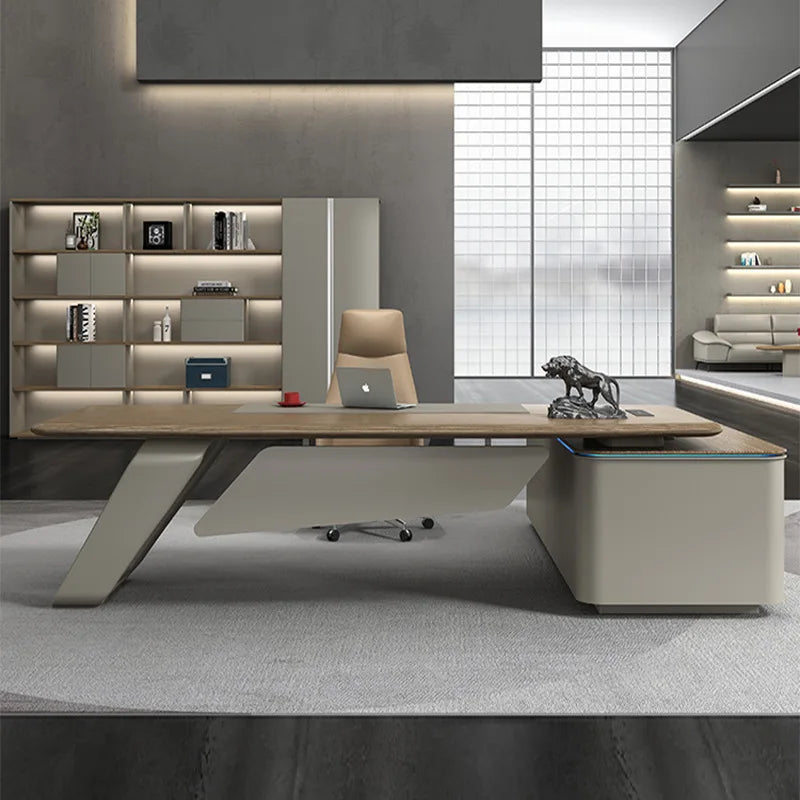 Oficina MDF Luxury Executive Office Table CEO Office Furniture Commercial Desk Custom High-End Modern Office Furniture Desk