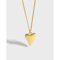 S925 Sterling Silver Heart Necklace Ornament INS 18K Gold Men Necklace Cool Glossy Lover Couple Necklace for Women Men