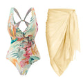 2023 New Design Swimwear Beachwear Ruffled High Waist Bikini Set With Cover up Swim Suits Women Bikinis & Beachwear