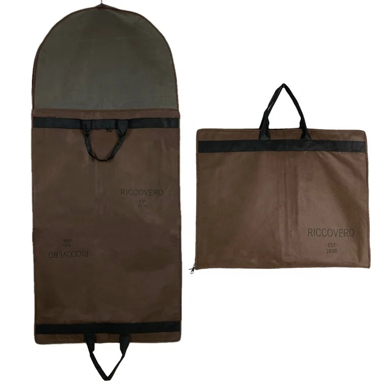 Reusable Non-Woven Fabric Garment Bag Portable Travel Suit Bag with Zipper Friendly Cloth Suit Cover and Garment Bag Packaging