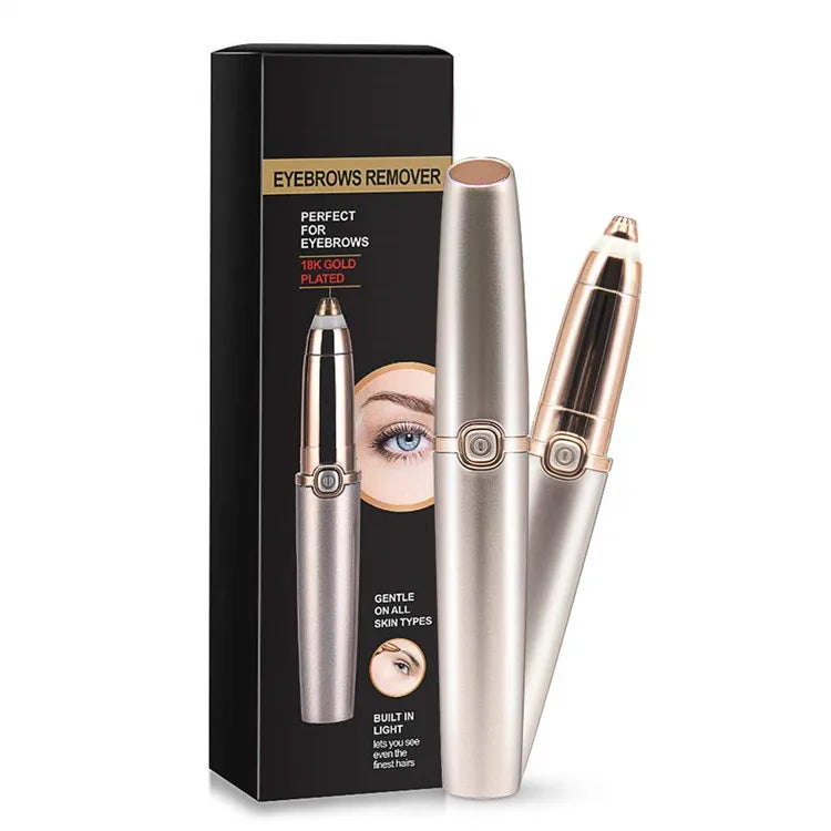 Portable Pen Rechargeable Trimmer Epilator Painless Razor Face Lip Nose Facial Eyebrow Hair Remover With Led Light for Women Men