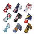 Golf Blade Putter Headcovers Funny Pu Leather Embroidered Pattern Golf Putter Head Cover